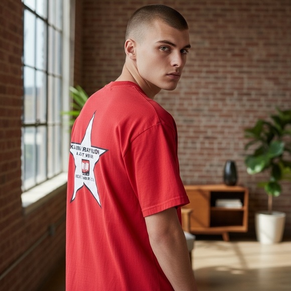 Vintage ONEITA Power T Red Single Stitch T-Shirt - Picture 2 of 11